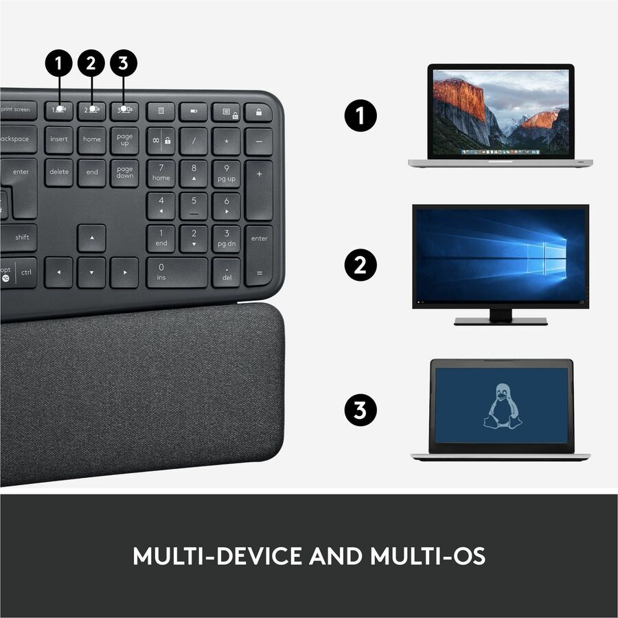 Logitech Ergo K860 for Business (Graphite) - Brown Box - 920-010175