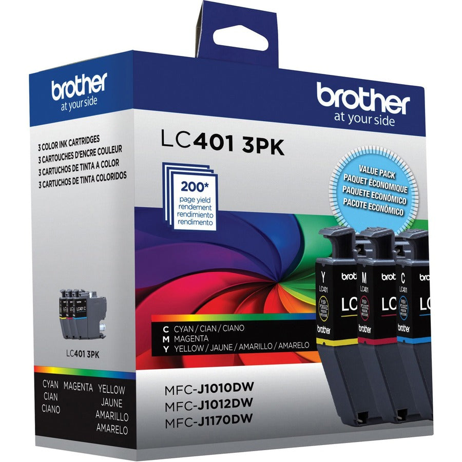 Brother LC4013PKS Original Standard Yield Inkjet Ink Cartridge - CMY - 3 / Pack - LC4013PKS