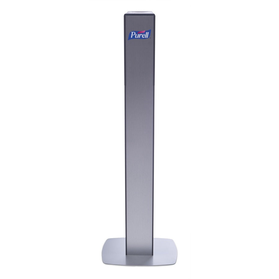 PURELL&reg; MESSENGER ES8 Silver Panel Floor Stand with Dispenser - 7318-DS-SLV