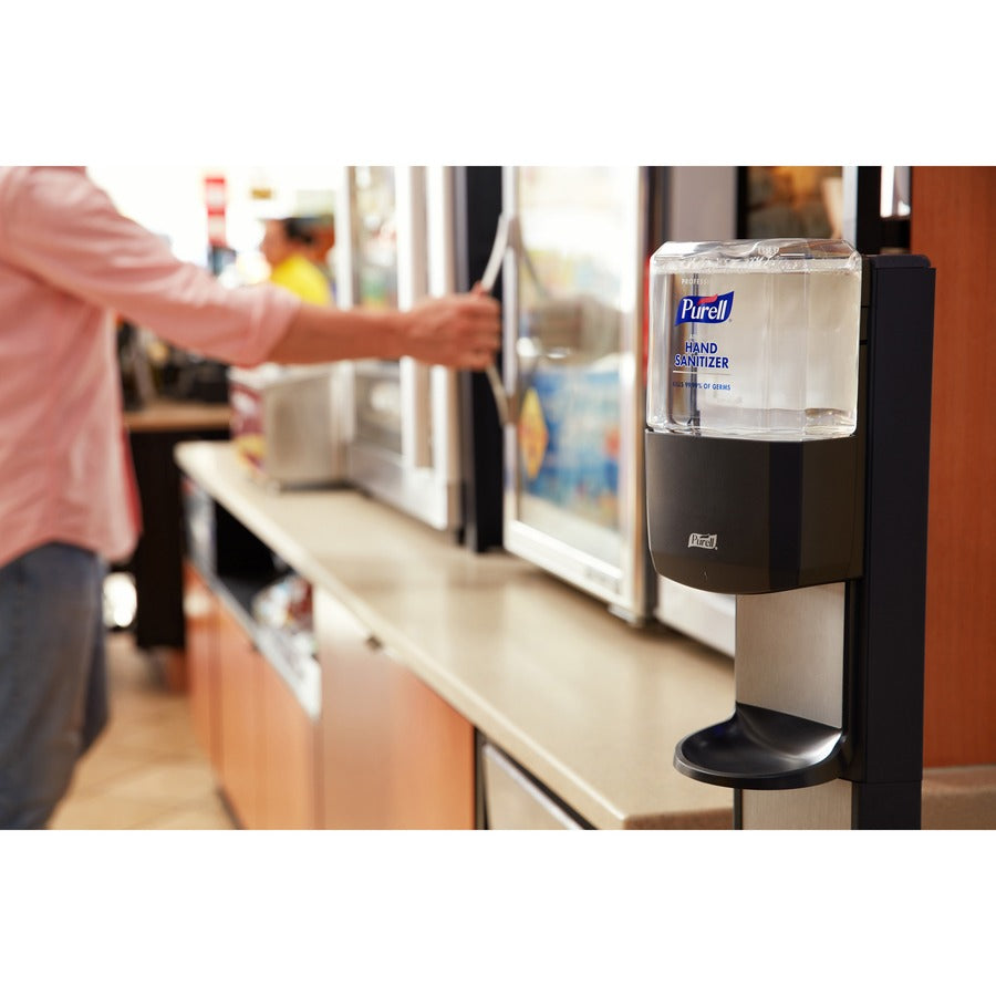 PURELL&reg; MESSENGER ES8 Silver Panel Floor Stand with Dispenser - 7318-DS-SLV