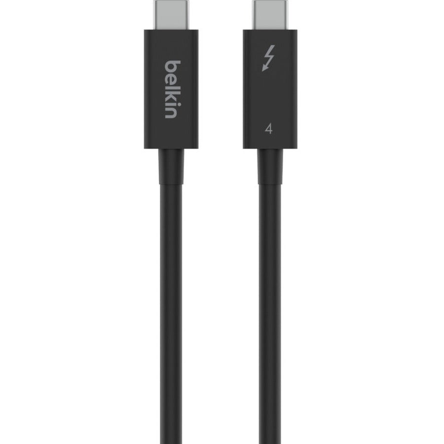 Belkin 100W Thunderbolt 4 USB-C to USB-C Cable - USB 4 - 40Gbps - 8K - 2m/6.6ft - M/M - Black - INZ002BT2MBK