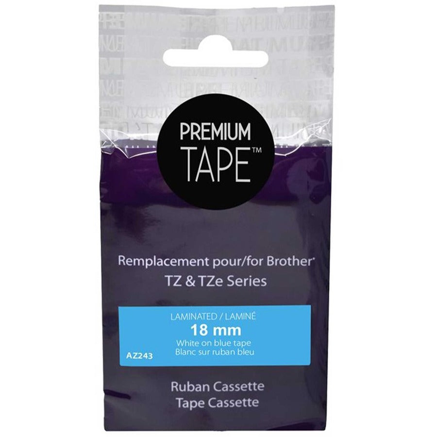 Premium Tape Tape - Alternative for Brother TZe243 - Blue on White - AZ243