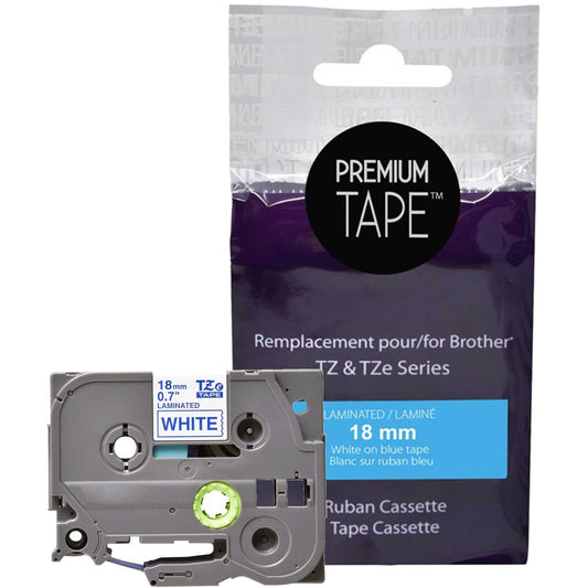 Premium Tape Tape - Alternative for Brother TZe243 - Blue on White