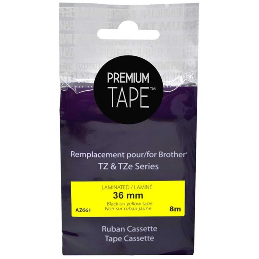Premium Tape Tape - Alternative for Brother TZ-661 - Black on Yellow - AZ661