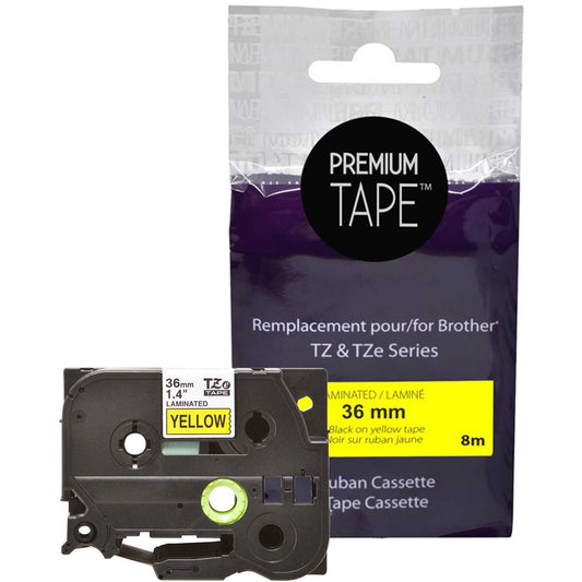 Premium Tape Tape - Alternative for Brother TZ-661 - Black on Yellow