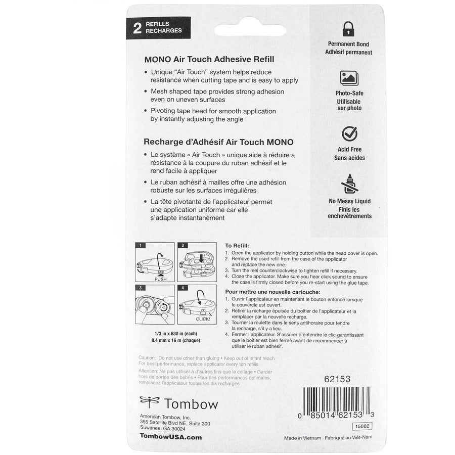 Tombow Refill 2-Pack, MONO Air Touch Adhesive - 62153