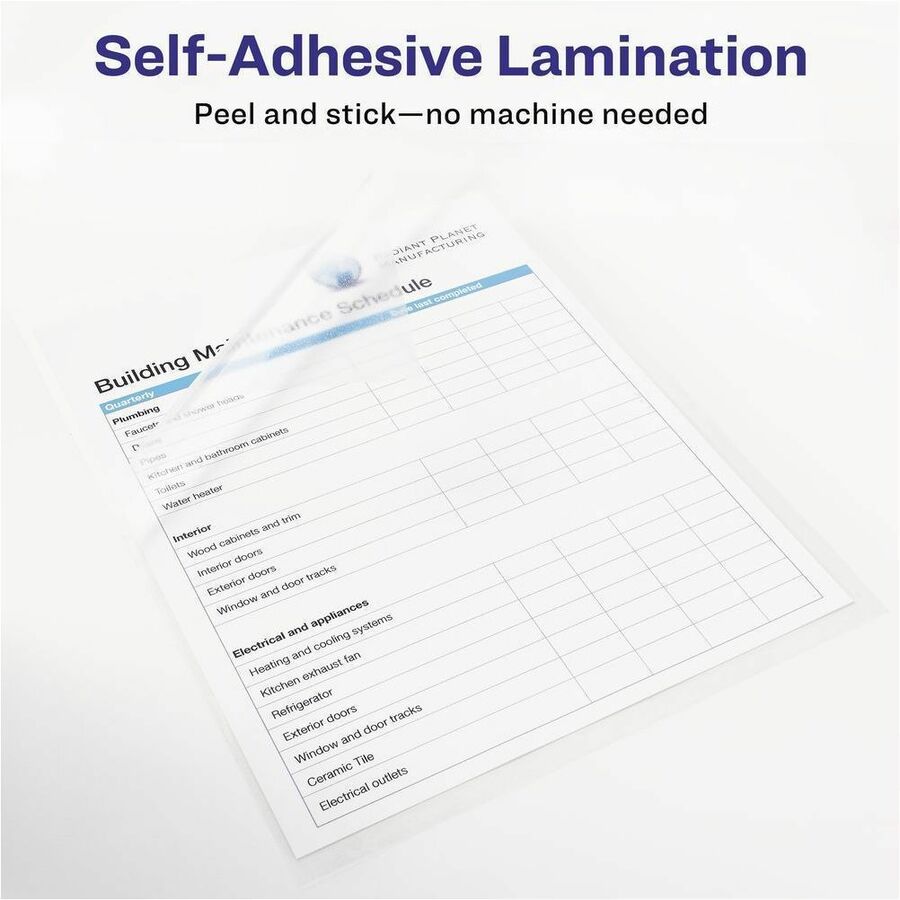 Avery Self Adhesive Laminating Sheets 9" x 12" - 75293