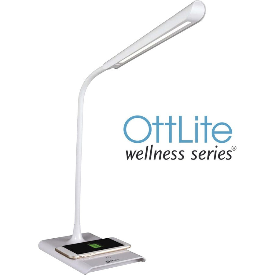 OttLite Power Up LED Desk Lamp with Wireless Charging - CS030QI-SHPR