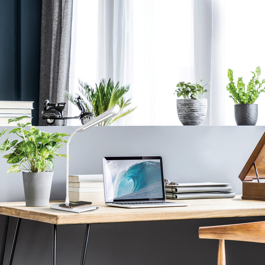 OttLite Power Up LED Desk Lamp with Wireless Charging - CS030QI-SHPR