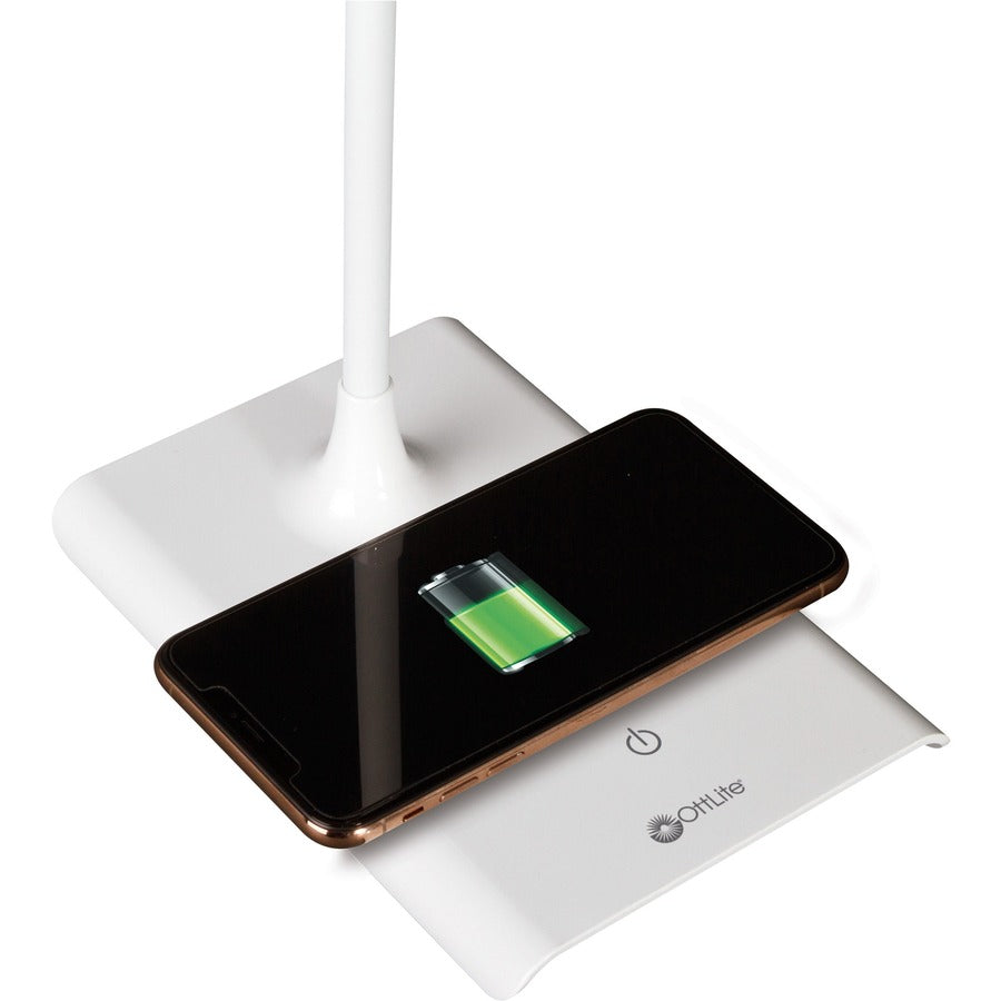 OttLite Power Up LED Desk Lamp with Wireless Charging - CS030QI-SHPR