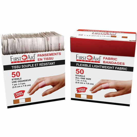 First Aid Central Fabric Adhesive Bandages (1"x3")