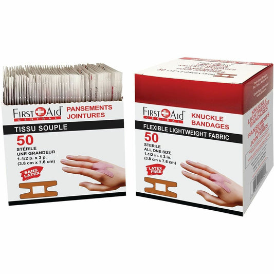 First Aid Central Fabric Knuckle Adhesive Bandages