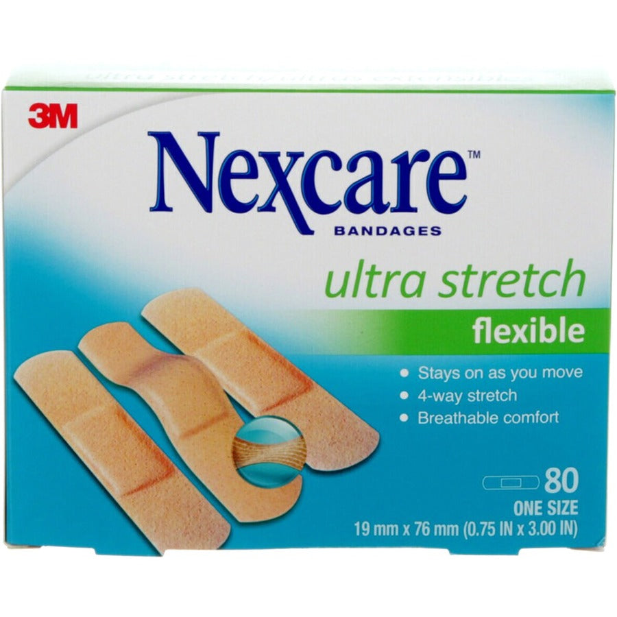 Nexcare Ultra Stretch Bandages CS102-CA, One Size, 80/Pack - CS102CA