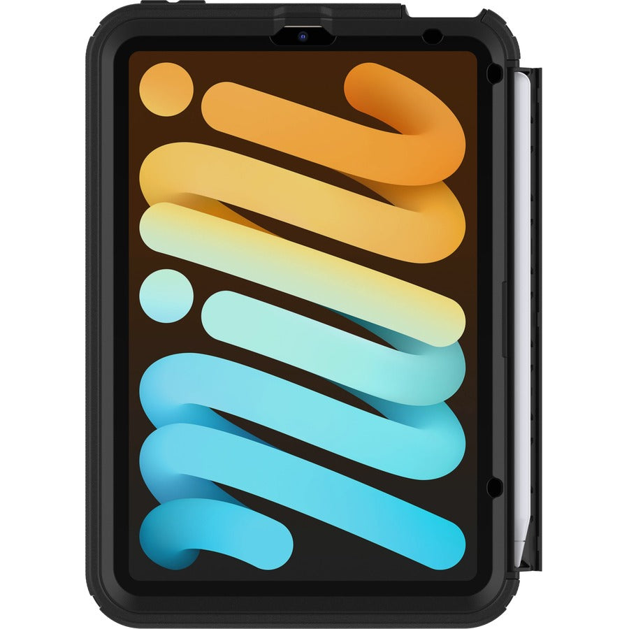 OtterBox Defender Carrying Case (Holster) Apple iPad mini (6th Generation) Tablet, Apple Pencil - Black - 77-87478