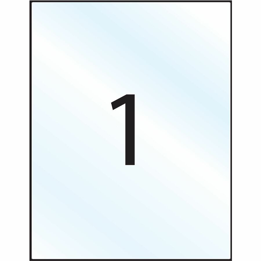 Avery Clear Static Cling Labels 8-1/2" X 11" , Repositionable, for Laser Printers - 22843