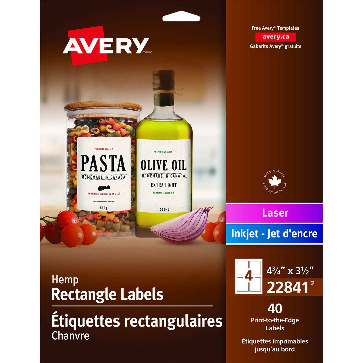 Avery&reg; Print-to-the-Edge Hemp Labels 3-1/2" x 4-1/4" 40/pkg