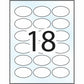 Glossy Clear Oval Labels 1-1/2" x 2-1/2" , Permanent Adhesive, for Laser and Inkjet Printers - 22834