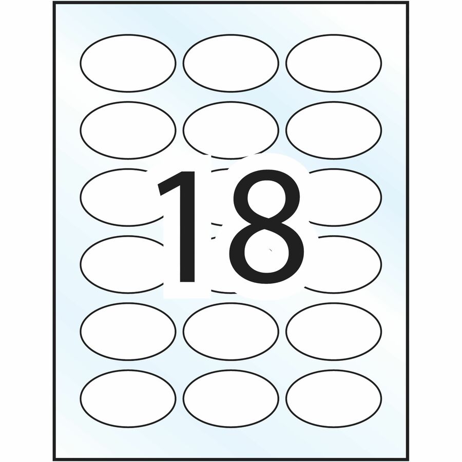 Glossy Clear Oval Labels 1-1/2" x 2-1/2" , Permanent Adhesive, for Laser and Inkjet Printers - 22834