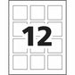 Glossy White Square Labels 2" x 2" , Permanent Adhesive, for Laser and Inkjet Printers - 22833