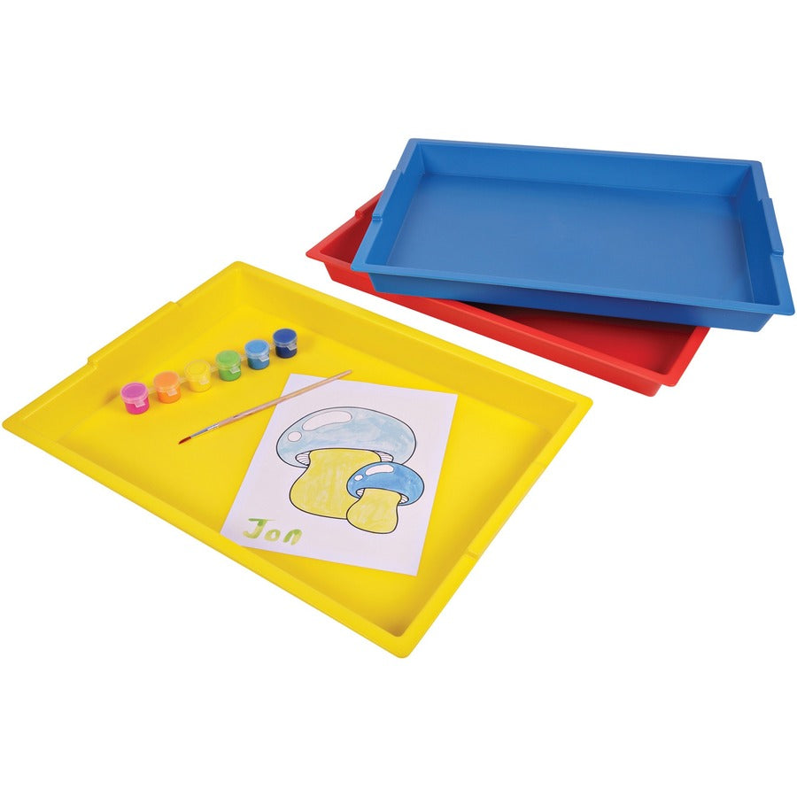 Deflecto Antimicrobial Finger Paint Tray - 39507RED