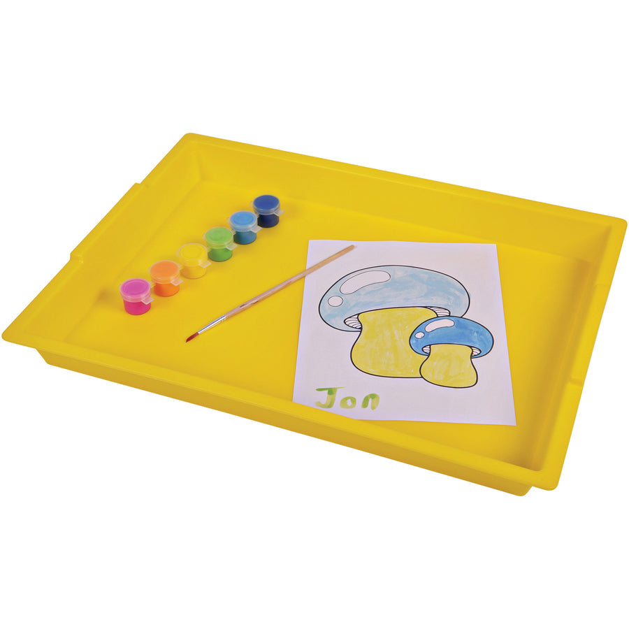 Deflecto Antimicrobial Finger Paint Tray - 39507YEL