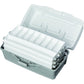 Deflecto Three-Tray Storage Box 9" x 16-1/64" x 8-2/5" Grey and White - 29505
