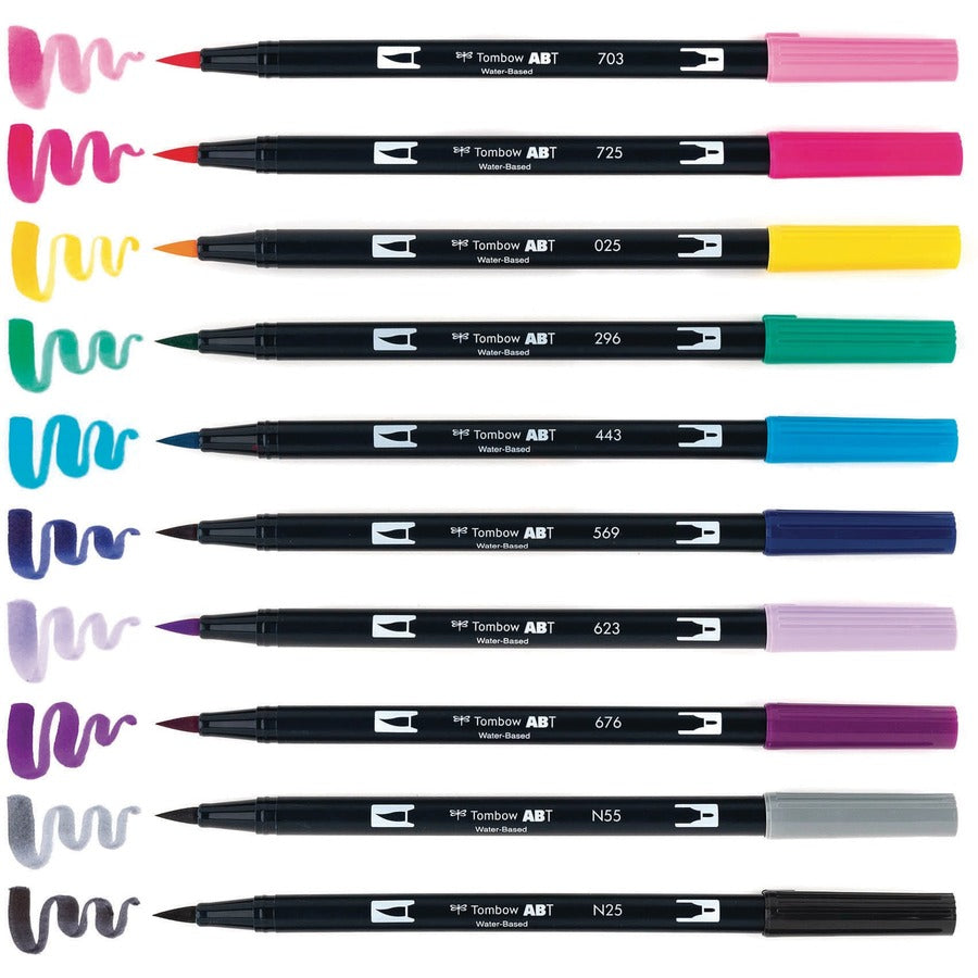 Tombow Dual Brush Pen Art Markers, Galaxy, 10-Pack - 56188