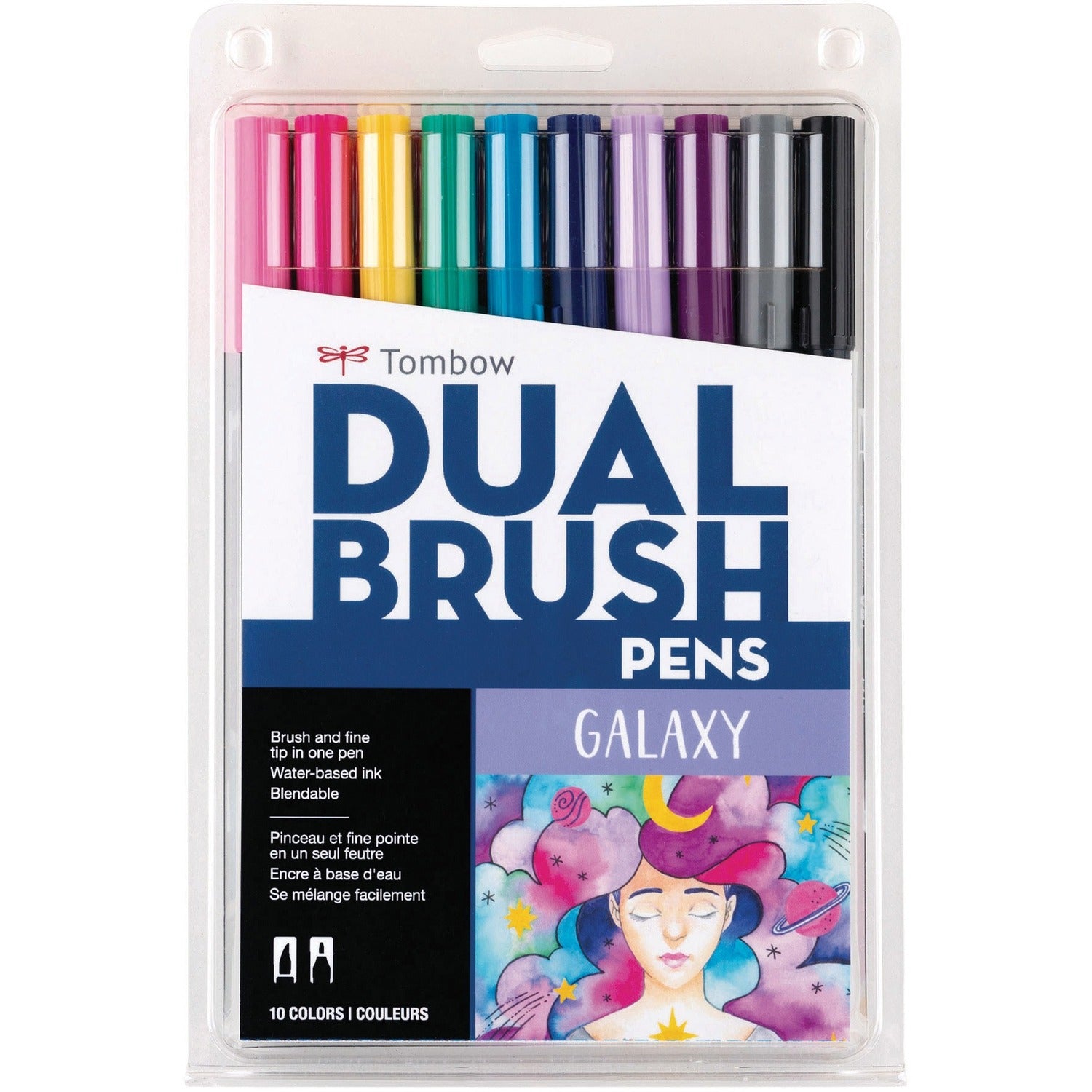 Tombow Dual Brush Pen Art Markers, Galaxy, 10-Pack