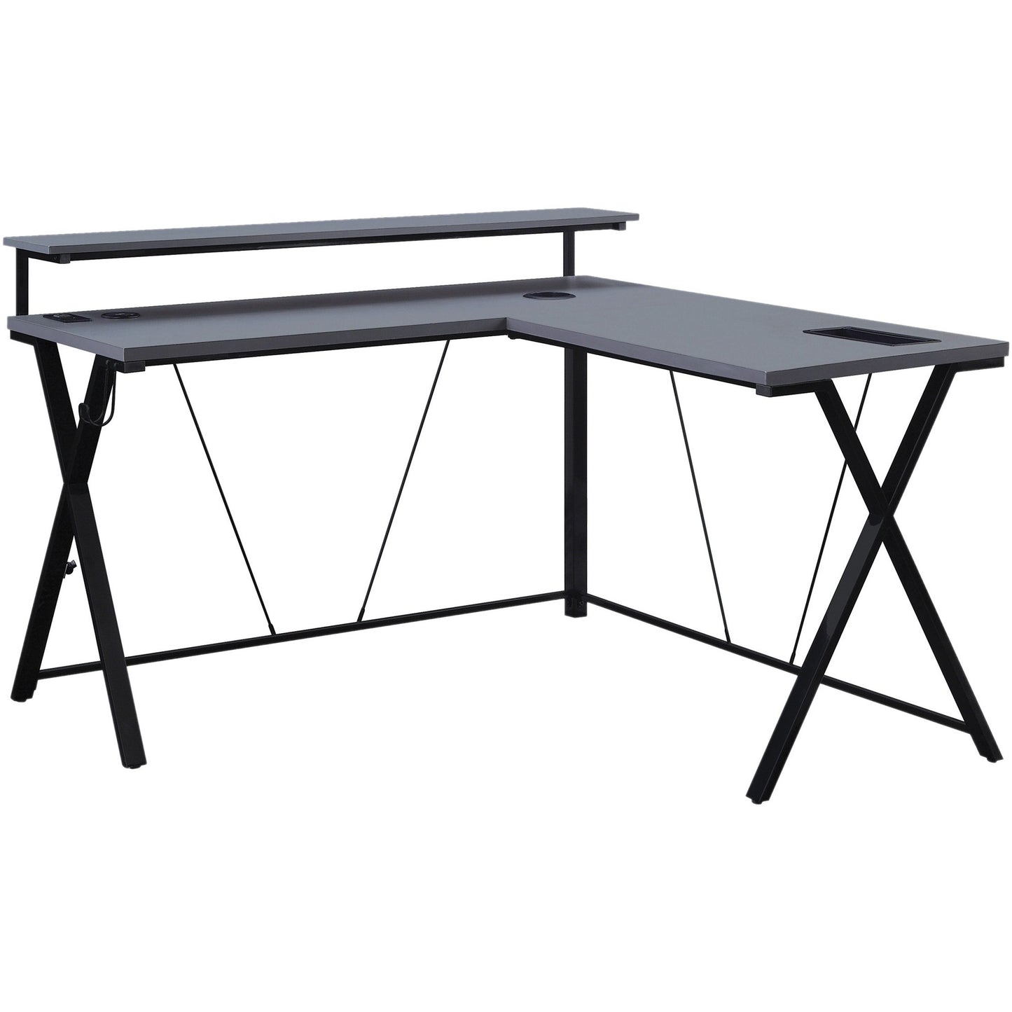 OSP Furniture L-Shaped Gaming Desk With LED Lights