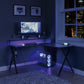 OSP Furniture L-Shaped Gaming Desk With LED Lights - CKP5454GLD