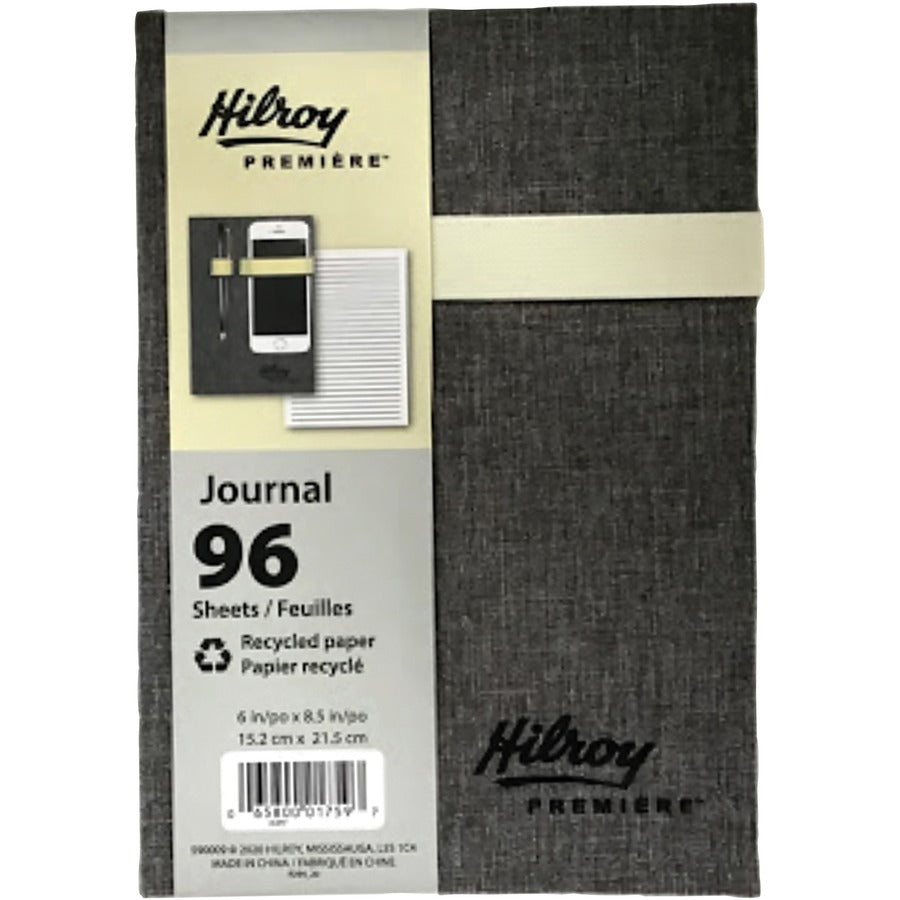 Hilroy Premiere Bungee Journal 8-1/2" x 6" Grey/Cream - 590009