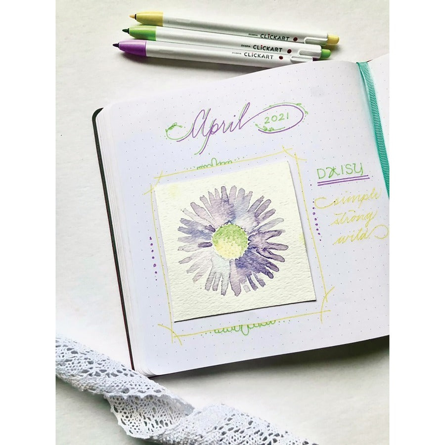 Zebra Pen ClickArt Retractable Markers Bullet Tip Assorted Colours 6/pkg - 69006