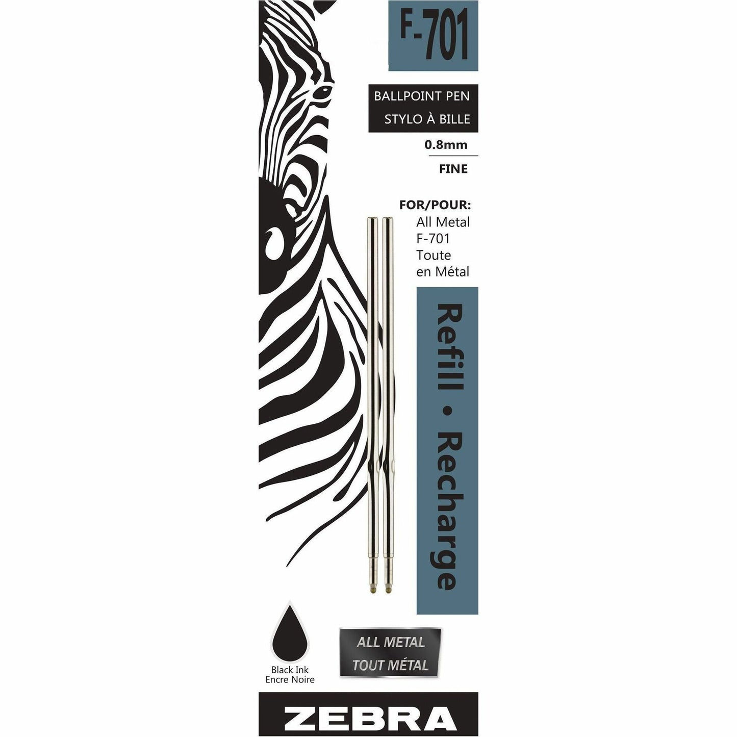 Zebra Pen F-701 Ball Point Pen Refills Fine Point