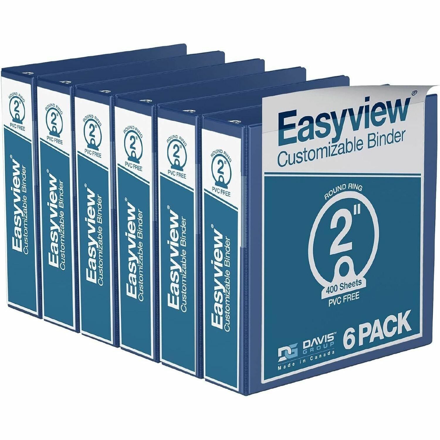 Davis Easyview 2" Round Ring Binder Royal Blue