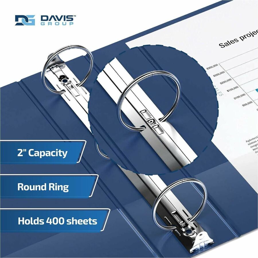 Davis Easyview 2" Round Ring Binder Royal Blue - 8413-92-06