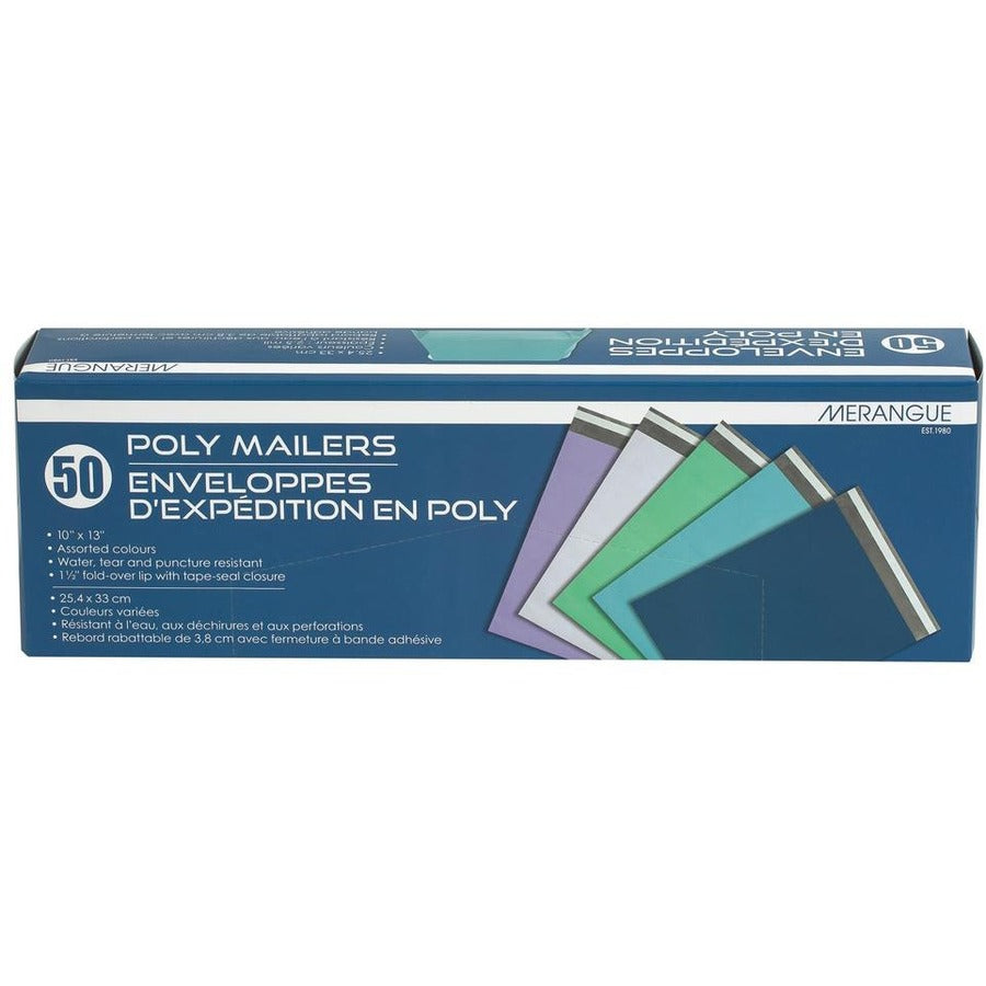 Merangue Poly Mailers 10" x 13" Assorted Colours 50/pkg