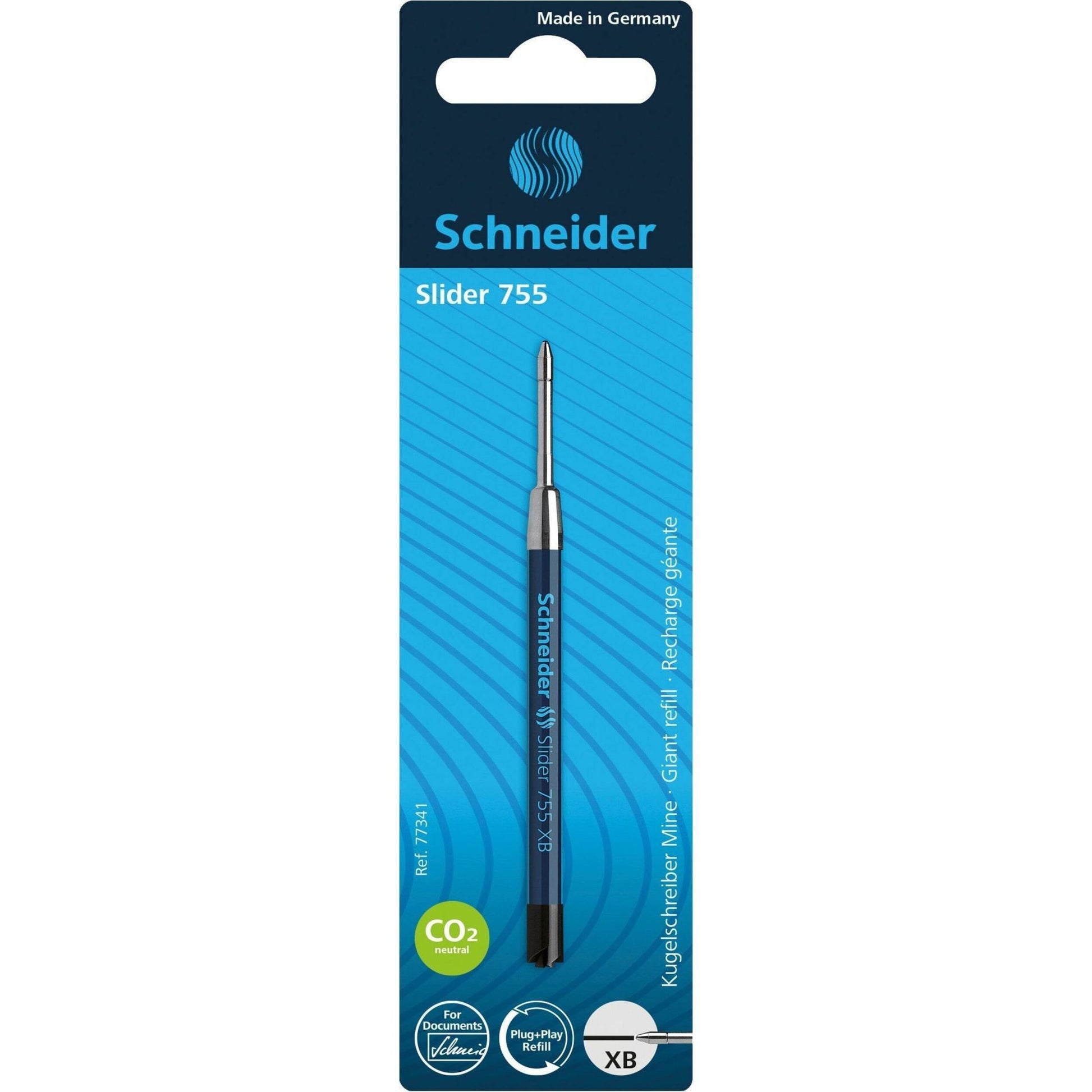 Schneider 755 Roller Pen Refill Extra Broad Black