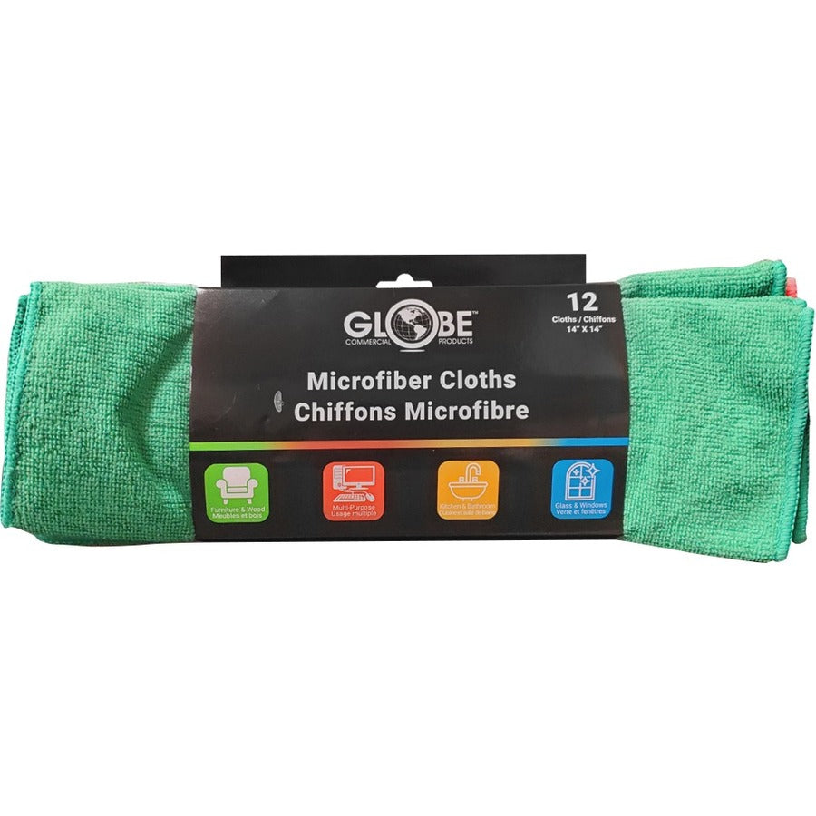 Globe 14 Inch X 14 Inch 240 Gsm Assorted Retail Microfiber Cloths