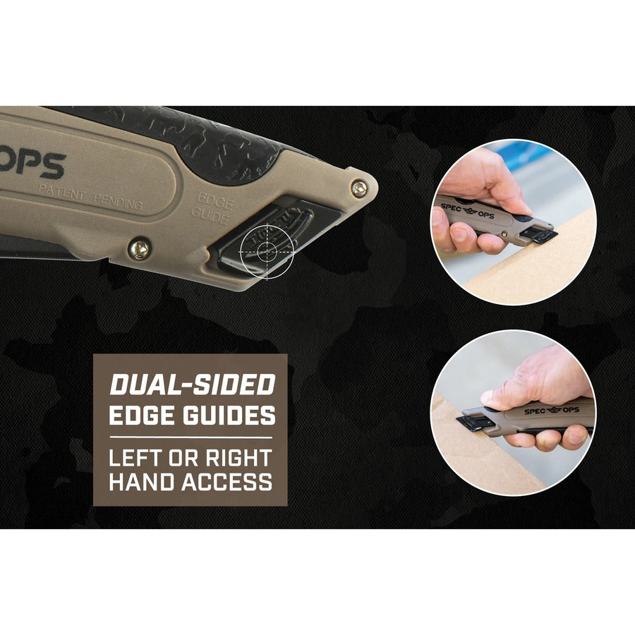 Spec Ops Auto Retractable Safety Knife Olive Green - SPEC-K4-SAFE