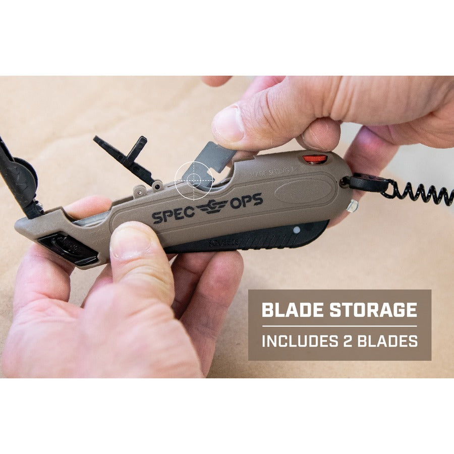 Spec Ops Auto Retractable Safety Knife Olive Green - SPEC-K4-SAFE