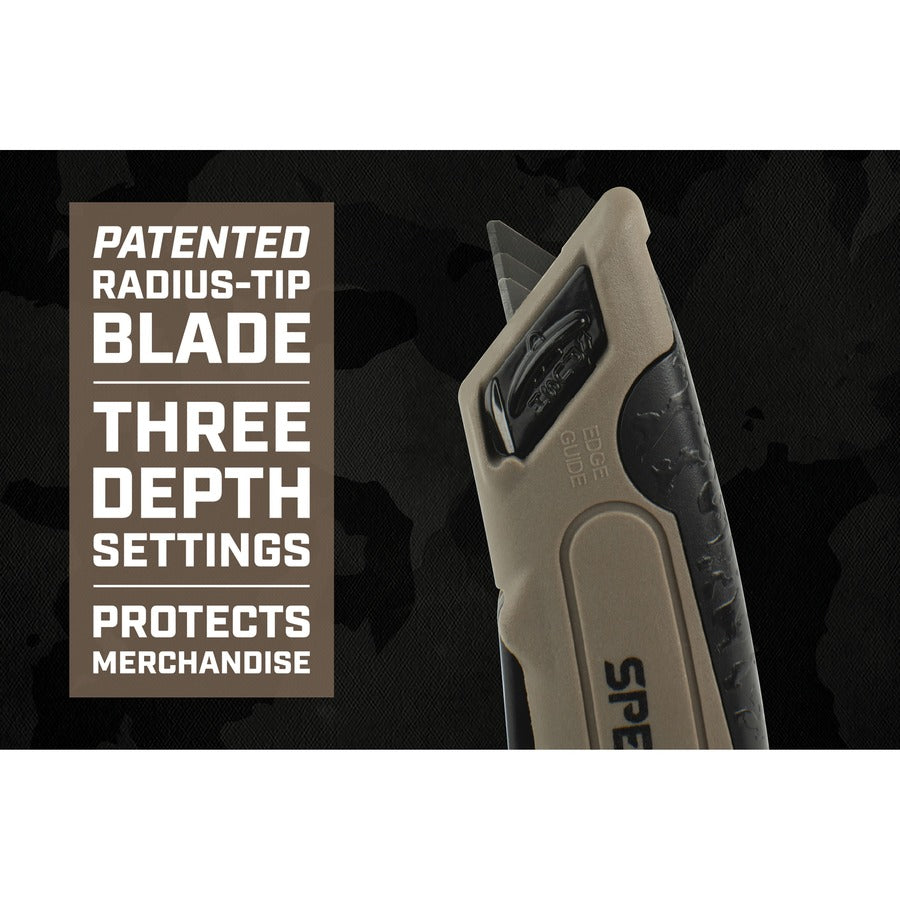 Spec Ops Auto Retractable Safety Knife Olive Green - SPEC-K4-SAFE