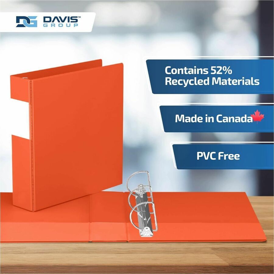 Davis Group Premium Economy, Angle D Ring, Binder, (Orange, 2") - 2304-19