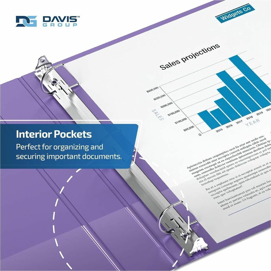Davis Group Premium Economy, Angle D Ring, Binder, (Purple, 2") - 2304-69