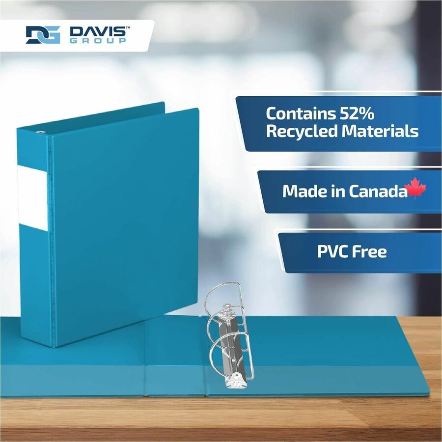 Davis Group Premium Economy, Angle D Ring, Binder, (Turquoisee Blue, 2") - 2304-52