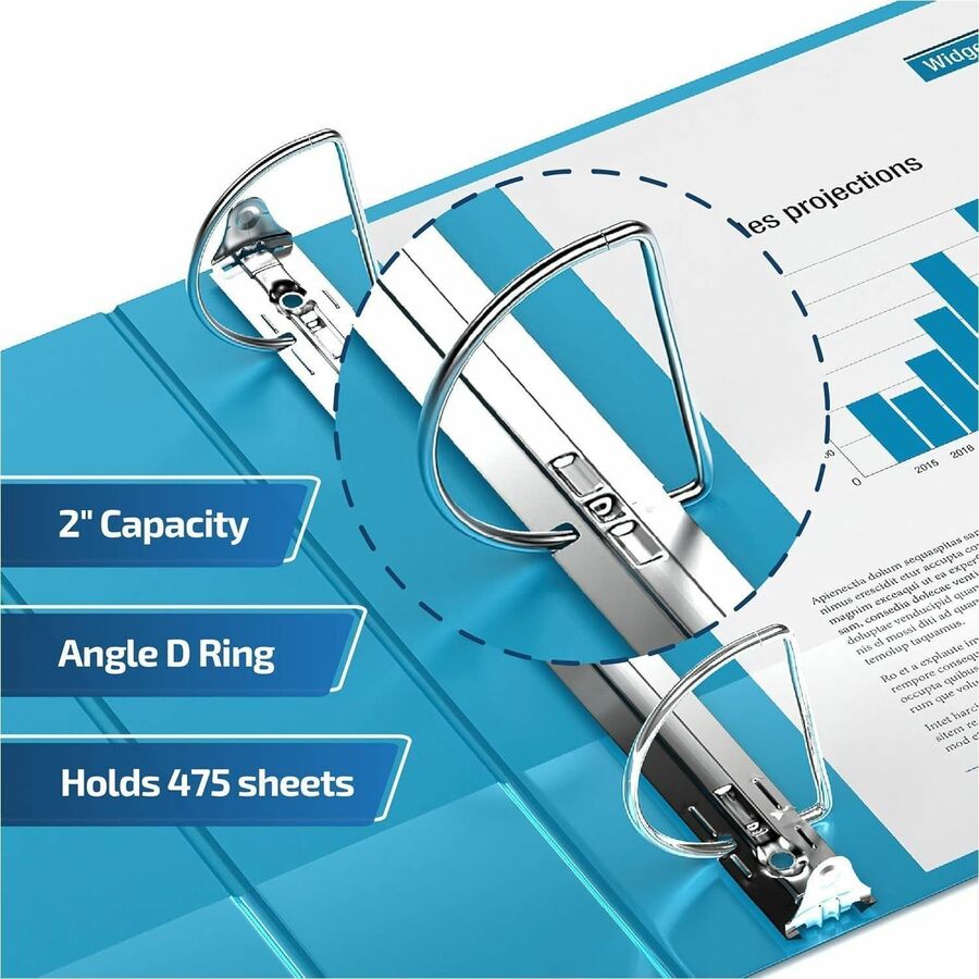 Davis Group Premium Economy, Angle D Ring, Binder, (Turquoisee Blue, 2") - 2304-52