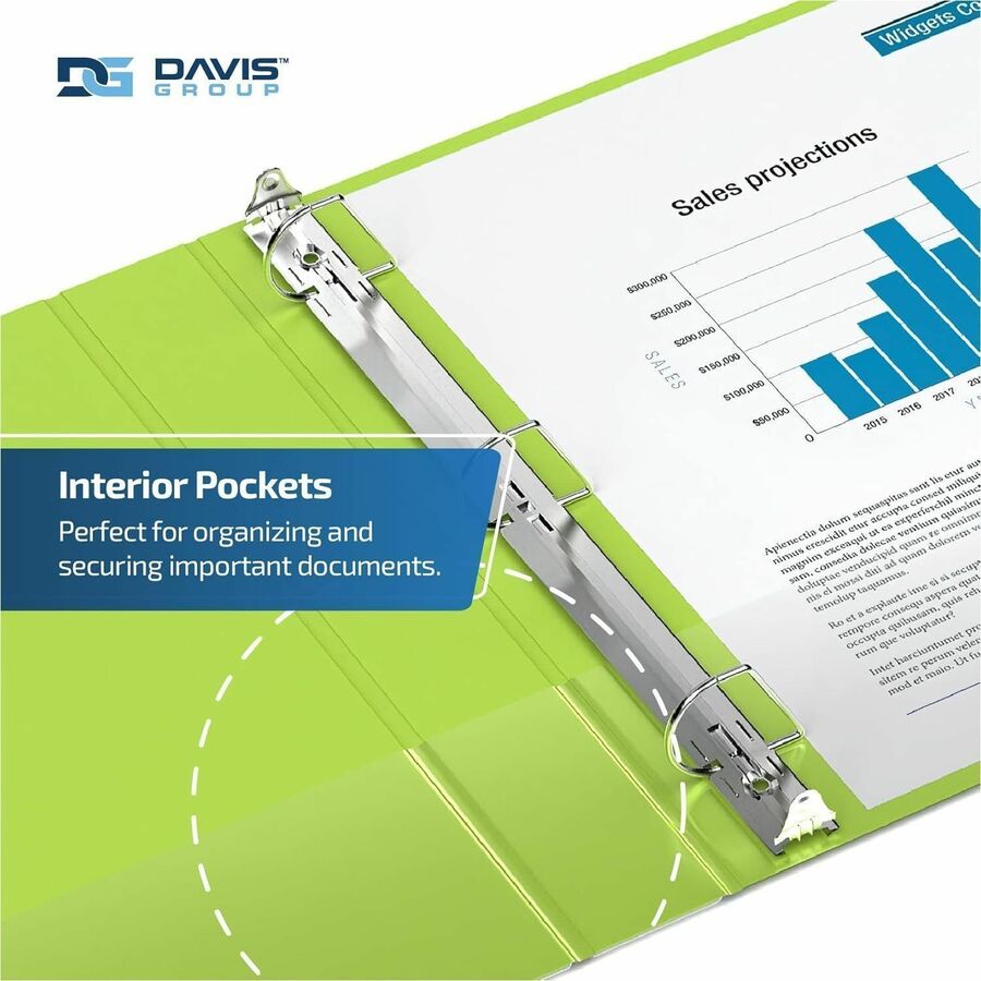 Davis Group Premium Economy, Angle D Ring, Binder, (Lime Green, 3") - 2305-24