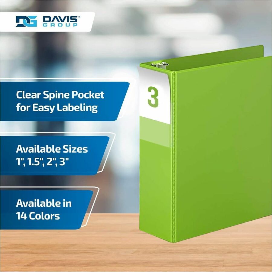 Davis Group Premium Economy, Angle D Ring, Binder, (Lime Green, 3") - 2305-24