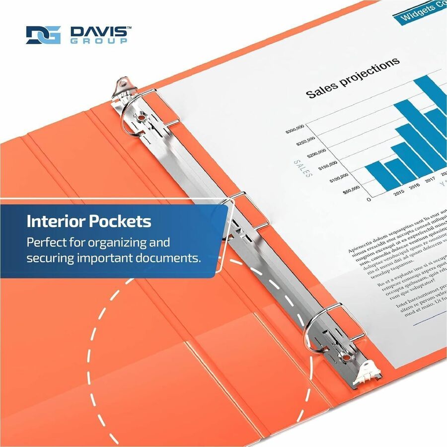 Davis Group Premium Economy, Angle D Ring, Binder, (Orange, 3") - 2305-19