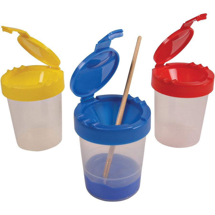 Deflecto Antimicrobial Kids No Spill Paint Cup Yellow - 39515YEL