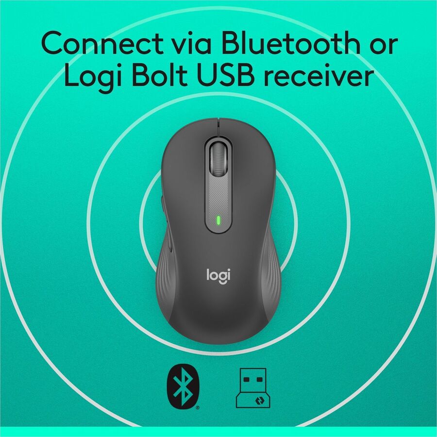 Logitech Signature M650 Wireless Mouse - For Small to Medium Sized Hands, 2-Year Battery, Silent Clicks, Customizable Side Buttons, Bluetooth, Multi-Device Compatibility (Graphite) - 910-006250